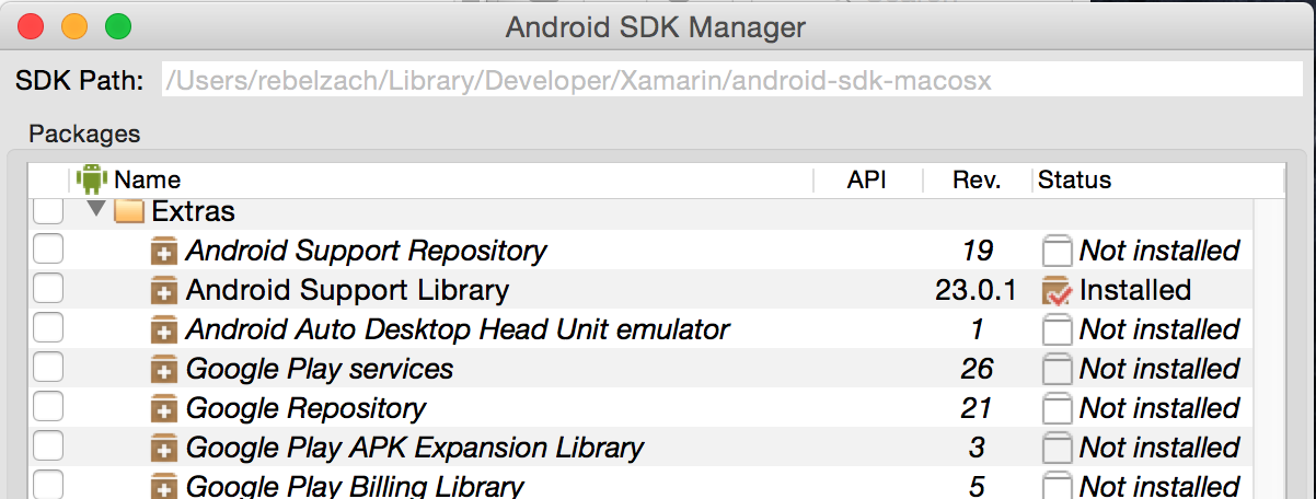 android studio is not a valid path for sdk mac os x